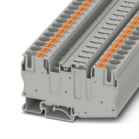 1080201 Phoenix Contact Grey PT-10 Disconnect Terminal Block, 20 → 6 AWG, 500 V