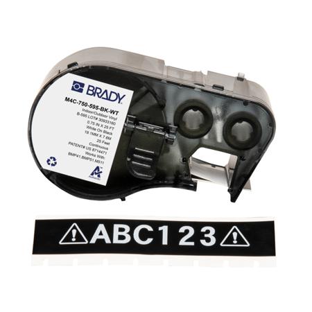 M4C-750-595-BK-WT Brady B-595 on White on Black Label, 19.05 mm Width