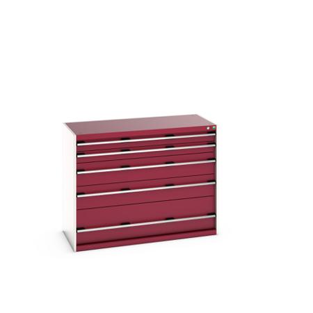 40022121-24V Bott 5 Cabinet, Steel, 1000mm x 650mm x 1300mm, Red