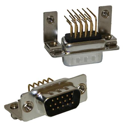 181-M15-113R141 Norcomp 181 15 Way Right Angle Through Hole D-sub Connector Plug, 2.286mm Pitch, with Board Lock and Locator Plate