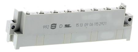 09061152921 HARTING 15 Way 5.08mm Pitch, 2 Row, Right Angle DIN 41612 Connector, Plug