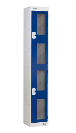 213-834 RS PRO 2 Door No Steel Blue, Light Grey Locker, 1800 mm x 300 mm x 450mm