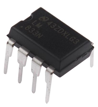 LM833N/NOPB  Texas Instruments, Operational Amplifier, 15 MHz, 8-Pin 36 V MDIP