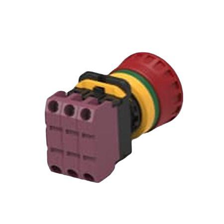 PBES22N03R TE Connectivity PBES22 Series Emergency Stop Push Button, Panel Mount, 22.3mm Cutout, 3 NC, IP20, IP65