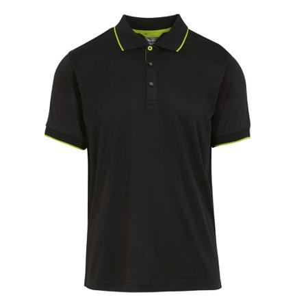 TRS264-W0B-95 Regatta Professional Black/Lime Recycled Polyester Short Sleeve T-Shirt, EUR- 62