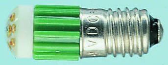 211-061 RS PRO Green LED Reflector Bulb, 28V dc, E5 Base, 6mm Diameter, 45mcd