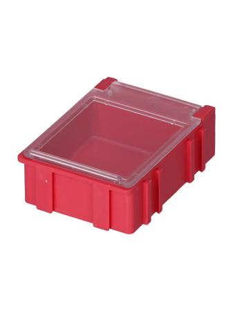 8150022 Licefa 1 Cell Red, Transparent Compartment Box, 21mm x 42.3mm x 57.4mm