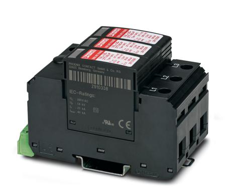 2910386 Phoenix Contact, VAL-US-480D/30/3+0-FM Surge Protection Device 480 V ac Maximum Voltage Rating Surge Protector