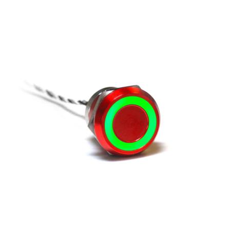 MC25MORRG Bulgin Capacitive Switch Momentary NO,Illuminated, Green, Red, IP68, IP69K Red Anodised
