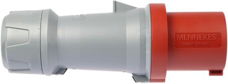 3258RS Mennekes PowerTOP Plus Series, IP44 Red Cable Mount 3P+N+E Industrial Power Plug, Rated At 63A, 415 V