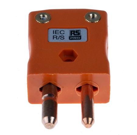 456-0039 RS Pro IEC Standard In-Line Plug Connector for use with Type R/S Thermocouple