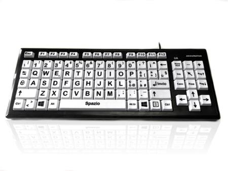 KYB-MON2BLK-UCIT Ceratech  Wired USB Vision Impairment Keyboard, QWERTY (Italy), White