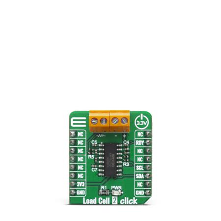 MIKROE-4047 MikroElektronika Load Cell 2 Click MikroBus Click Board for NAU7802