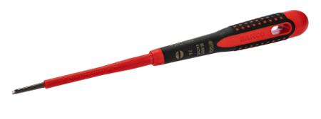 BE-8010S Bahco Slotted  Screwdriver, 2.5 x 0.4 mm Tip, 75 mm Blade, VDE/1000V, 178 mm Overall