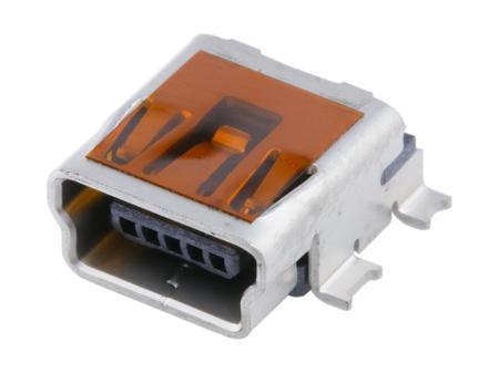 54819-1572 Molex Right Angle, Top Mount, Receptacle- Single Port Type Mini B 2.0 USB Connector