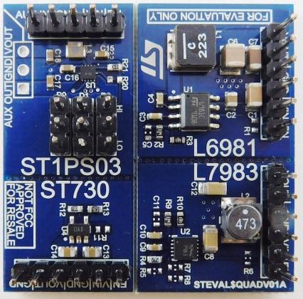STEVAL-QUADV01 STMicroelectronics Power Management Evaluation Board Evaluation Board for  for  evaluation