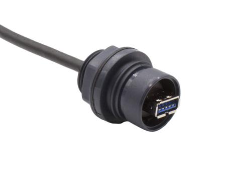 PXP6043-A3 Bulgin Straight, Panel Mount, Socket- Single Port Type A to B USB 3.0 IP66, IP68, IP69K USB Connector