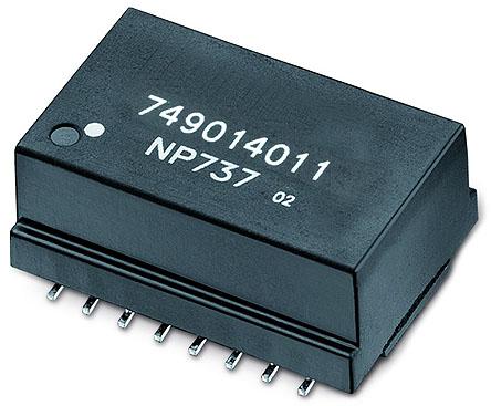 7490140112 Surface Mount Lan Ethernet Transformer, 24.55 x 18.25mm