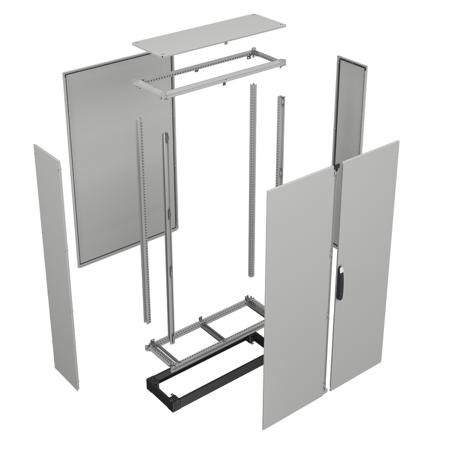 NSYSFND18102D Schneider Electric PanelSeT SFN Kit Series Lockable Sheet Steel RAL 7035 Double Door, 1766mm H, 969mm W for Use with