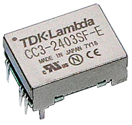 CC3-1212SF-E TDK-Lambda CC-E DC-DC Converter, 12V dc/ 250mA Output, 9 → 18 V dc Input, 3W, Through Hole, +85°C Max Temp -40°C