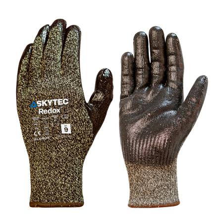 SKG00106CH Skytec Redox Black, Yellow 10 Gauge Para-Aramid, Nylon, Steel fibre Cut Resistant, Heat Resistant Work Gloves, Size
