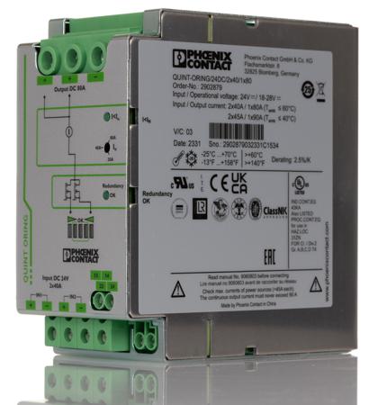 2902879 Phoenix Contact Redundancy module, QUINT-ORING/24DC/2X40/1X80 Series