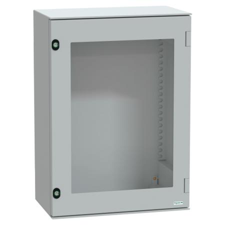 NSYPLM75TG Schneider Electric PanelSeT Series Polyester Wall Box, IP66, Viewing Window, 747 mm x 536 mm x 300mm
