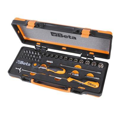 900-C12MR BETA 29-Piece Metric 1/4 Standard Socket Set with Ratchet, Hexagon