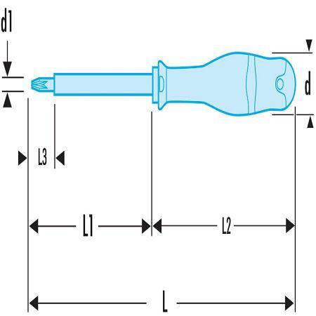 ATP3X150VE Facom Phillips Protwist Screwdriver PH3 Tip, VDE 1000V Approved
