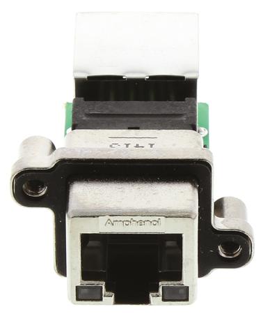 MRJ578001 Amphenol Communications Solutions MRJ Series Female to Female RJ45 Connector, Through Hole, Cat5e Right Angle 2 Port 8