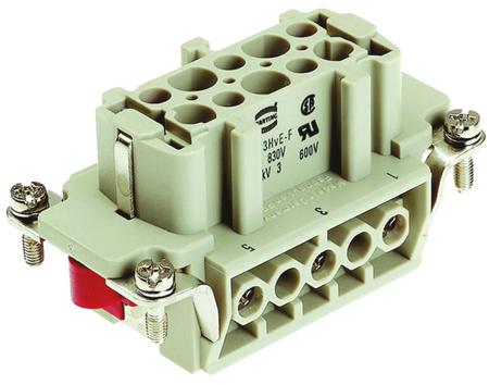 09340032701 HARTING Heavy Duty Power Connector Insert, 16A, Female, Han Hv E Series, 3 Contacts
