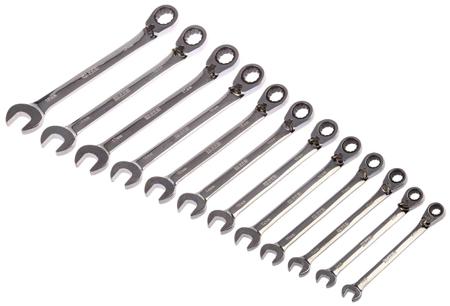 487-280 RS PRO 12-Piece Spanner Set, 8 → 19 mm, 8 → 19 mm, Chrome Vanadium Steel