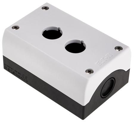 216537 M22-I2 Eaton Grey Plastic M22 Push Button Enclosure - 2 Hole 22mm Diameter