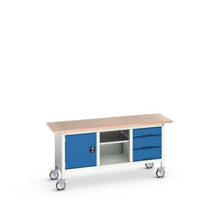 16923220.11 Bott 1 Door, 3 Drawer Sheet Steel Floor Standing Storage Cabinet, 1750 x 600 x 830mm