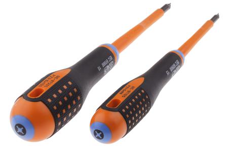 BE-9890S Bahco Screwdriver Set, 2 Piece - Insulated Pozidriv, Slotted