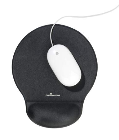 574858 Durable Charcoal Gel Mouse Pad & Wrist Rest 260 x 230mm 26mm Height