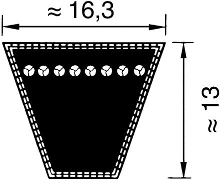 SPB-2360 SK Series Wedge Belt, belt section SPB, 2360mm Length