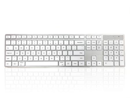 KYBAC301-BTMACUS Ceratech  Wireless USB Multimedia Keyboard, QWERTY (US), Silver, White