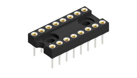 DIL 16 EZ Fischer Elektronik, DIL 2.54mm Pitch Straight 16 Way, Through Hole Closed Frame IC Dip Socket, 1.5A