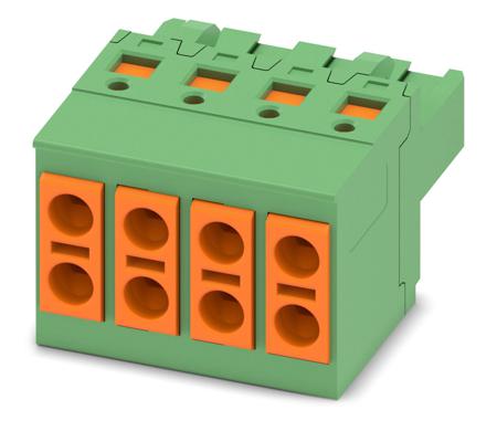 1715947 Phoenix Contact, 5mm Pitch, TVFKCL 1.5/ 4-ST, 4 Way, Pluggable Terminal Block, Plug, Spring Cage Termination,