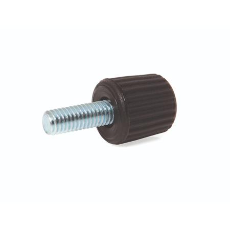 284-5597 RS PRO Black Thermoplastic Taper Clamping Knob, M5 x 20, Bore