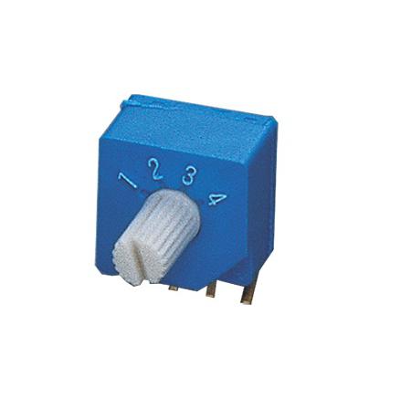 S-2151 Nidec Components S-2050, 4 Position, BCD SP4T Rotary Selector Switch, 100 mA, Pin