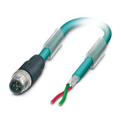 1525500 Phoenix Contact SAC Bus Cable, 2 Cores, 2 x 0.25 mm², Bus, Screened, 10m, Blue Polyurethane PUR Sheath, 24 AWG