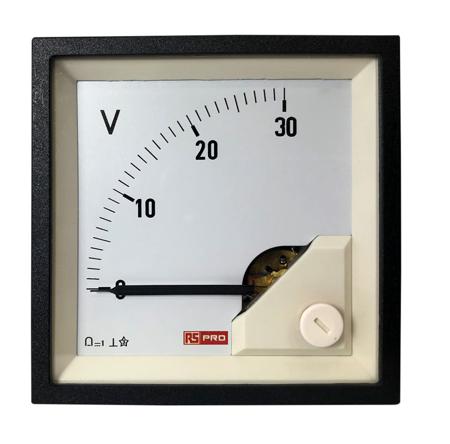186-2496 RS PRO Voltmeter DC, 68mm x 68mm, 1 % Moving Coil