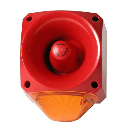 PNC-0212 Klaxon PNC Series Amber Continuous lighting Beacon, 10 → 60 V, Fixed, LED Bulb, IP66
