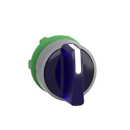 ZB5AK1863C0 Schneider Electric Harmony XB5 Series 3 Position Selector Switch Head, 22mm Cutout, Blue Handle