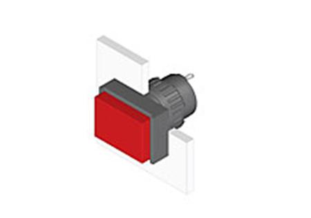 31-040.005 EAO, 31, Panel Mount LED Pilot Light, 16mm Cutout, IP40, Rectangular