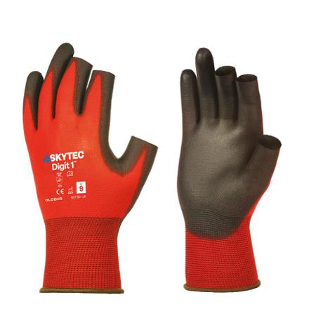 SKY710 Skytec Skytec Digit 1 Black/Red Nylon Abrasion Resistant, Tear Resistant Work Gloves, Size Extra Small, Polyurethane