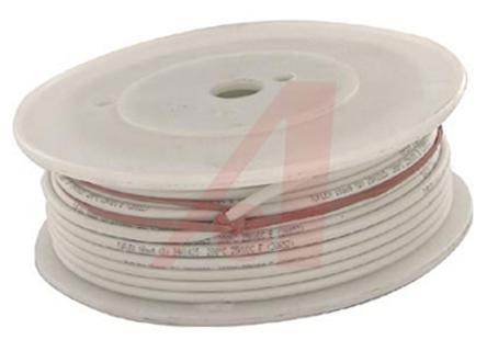 39X1825 WH005 Alpha Wire Hook-up Wire Silicone Series White 0.75 mm² Hook Up Wire, 18 AWG, 19/0.25 mm, 30.5m, Silicone Insulation,