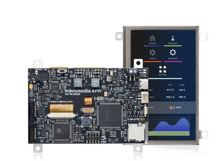 MIKROE-6160 MikroElektronika , Mikromedia 4 PIC32MZ Resistive FPI frame 3.5in TFT Development Board for Industrial Use
